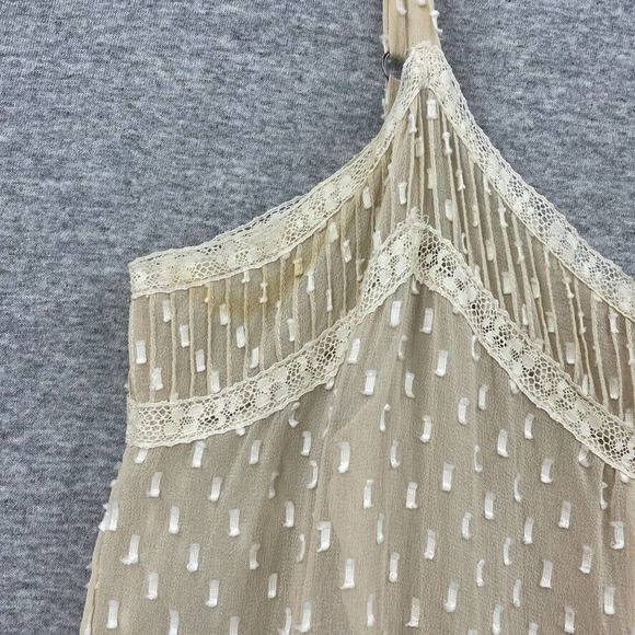 Rebecca Taylor Silk Cream Sleeveless Sheer Layered Cottage Core Dress Womens 4 - Picture 12 of 12